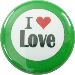 I love Love Button grün